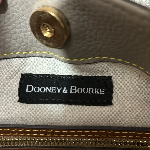 Dooney and Burke Barlow Bag. Taupe with brown trim. Very good condition. - Picture 5 of 16